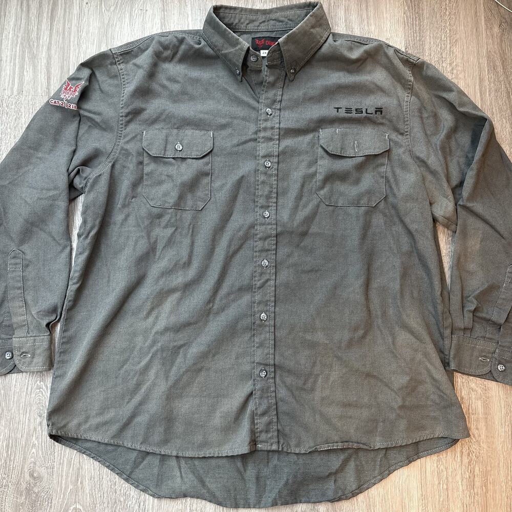 DRIFIRE Tesla FR Work Shirt Men's 2X Gray Flame Resistant Button Down